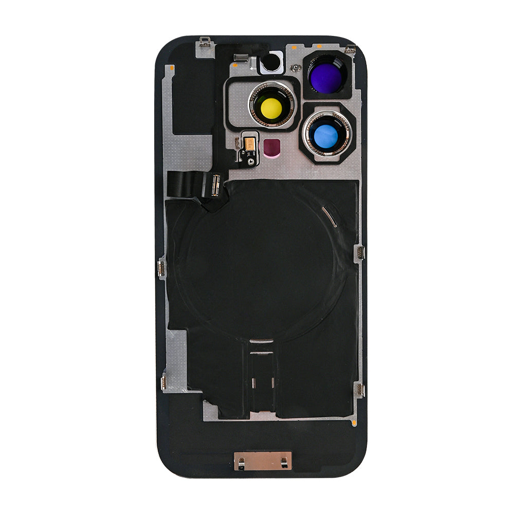 For Apple iPhone 16 Pro Back Glass With NFC, Enlarged Camera Frame White Titanium Compatible