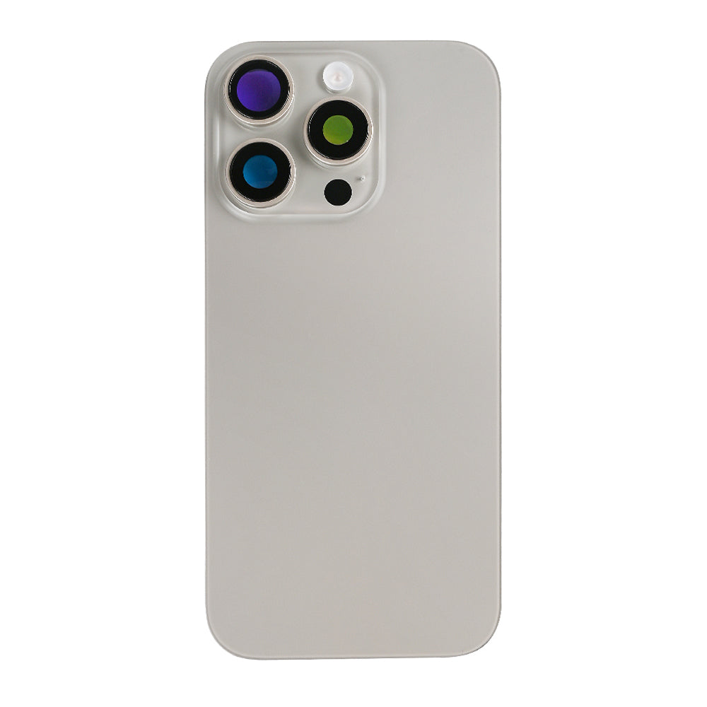 For Apple iPhone 16 Pro Back Glass With NFC, Enlarged Camera Frame Natural Titanium Compatible