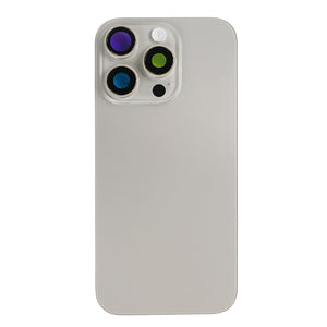 For Apple iPhone 16 Pro Back Glass With NFC, Enlarged Camera Frame Natural Titanium Compatible