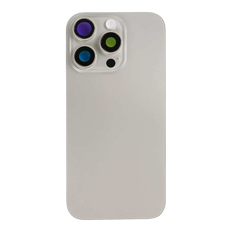 For Apple iPhone 16 Pro Max Back Glass With NFC, Enlarged Camera Frame Natural Titanium Compatible