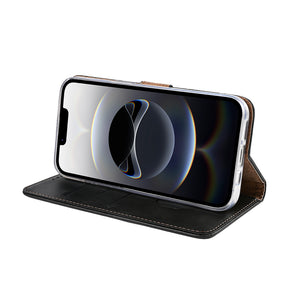 Rixus Bookcase For Apple iPhone 16e, 17e Black