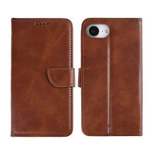 Rixus Bookcase For Apple iPhone 16e, 17e Brown