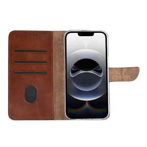 Rixus Bookcase For Apple iPhone 16e, 17e Brown