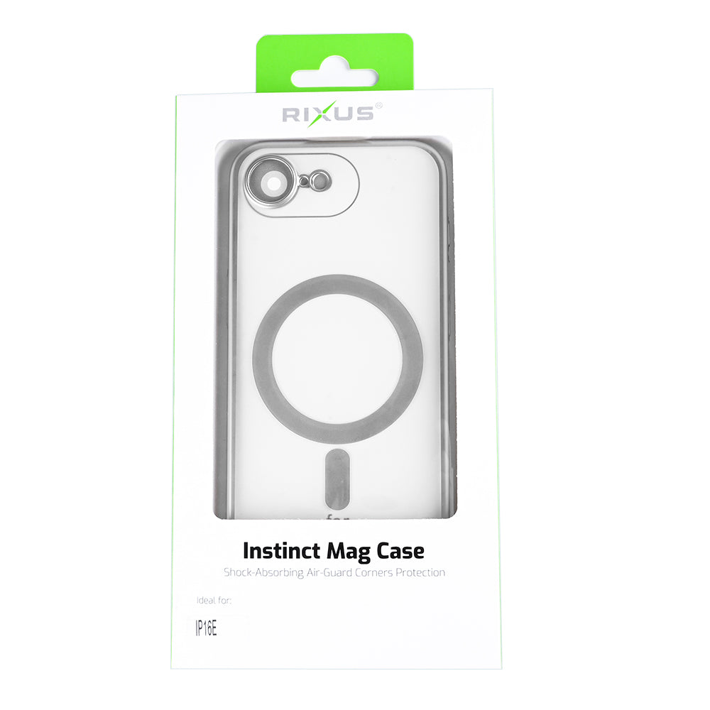 Rixus Instinct Mag Case For Apple iPhone 16e Silver