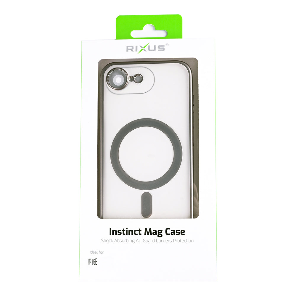 Rixus Instinct Mag Case For Apple iPhone 16e Titanium Grey