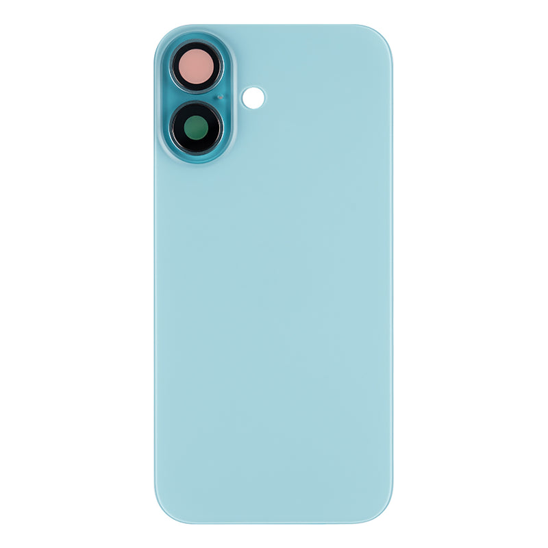 For Apple iPhone 16 Back Glass Without NFC, Enlarged Camera Frame Teal Compatible