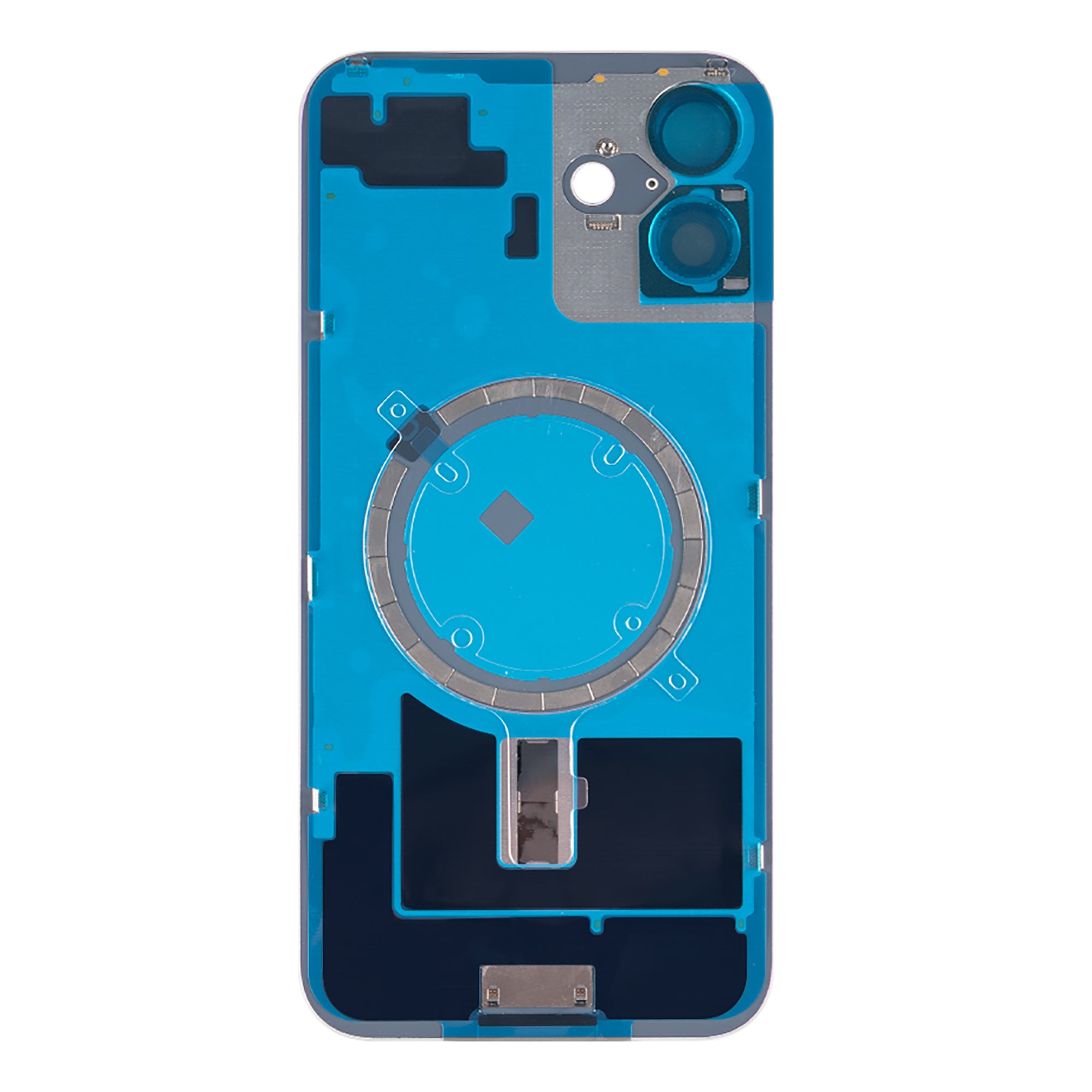 For Apple iPhone 16 Plus Back Glass Without NFC, Enlarged Camera Frame Teal Compatible