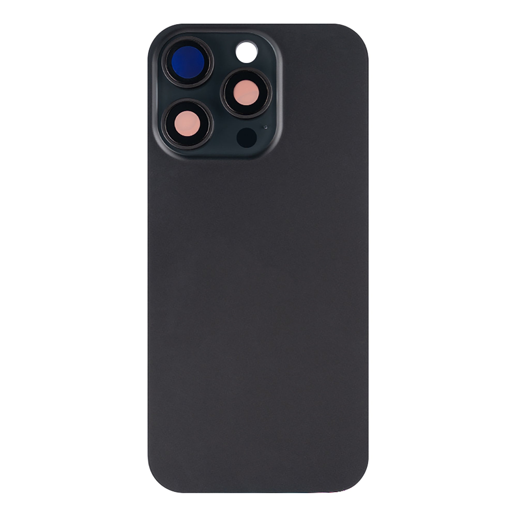 For Apple iPhone 16 Pro Back Glass Without NFC, Enlarged Camera Frame Black Titanium Compatible