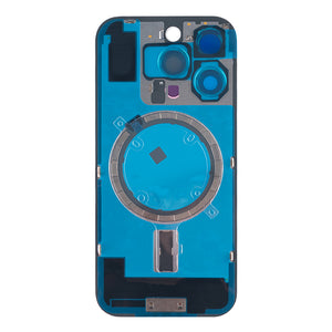 For Apple iPhone 16 Pro Back Glass Without NFC, Enlarged Camera Frame Black Titanium Compatible