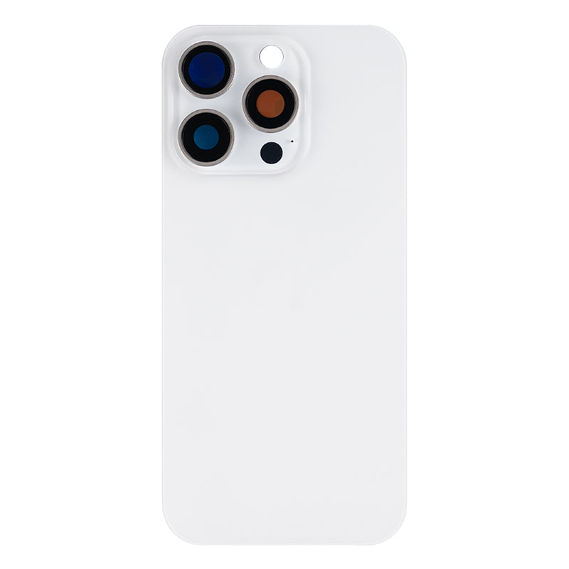 For Apple iPhone 16 Pro Back Glass Without NFC, Enlarged Camera Frame White Titanium Compatible