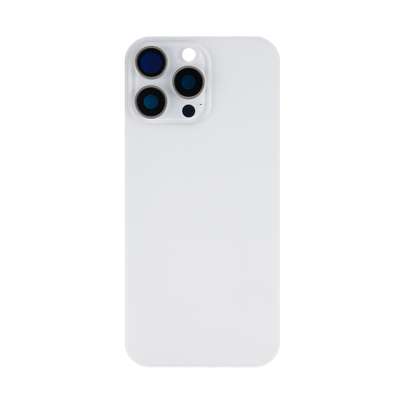 For Apple iPhone 16 Pro Max Back Glass Without NFC, Enlarged Camera Frame White Titanium Compatible