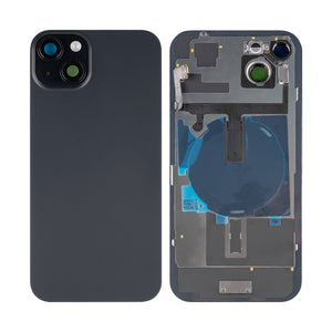 For Apple iPhone 15 Back Glass With NFC, Enlarged Camera Frame Black Compatible