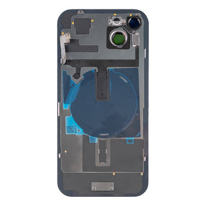 For Apple iPhone 15 Back Glass With NFC, Enlarged Camera Frame Blue Compatible