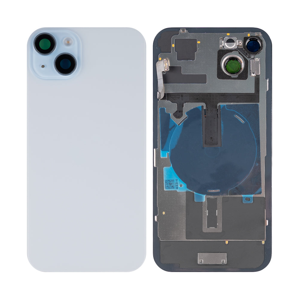 For Apple iPhone 15 Back Glass With NFC, Enlarged Camera Frame Blue Compatible