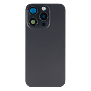 For Apple iPhone 15 Pro Back Glass With NFC, Enlarged Camera Frame Black Titanium Compatible