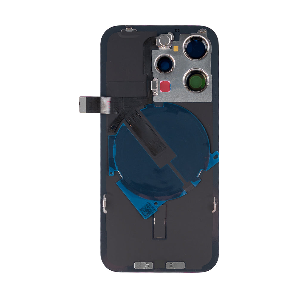 For Apple iPhone 15 Pro Back Glass With NFC, Enlarged Camera Frame White Titanium Compatible
