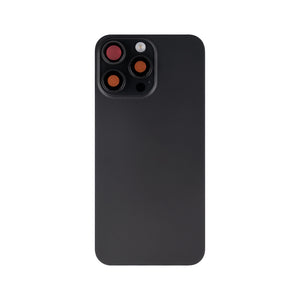 For Apple iPhone 15 Pro Max Back Glass With NFC, Enlarged Camera Frame Black Titanium Compatible