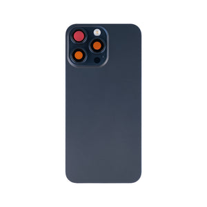 For Apple iPhone 15 Pro Max Back Glass With NFC, Enlarged Camera Frame Blue Titanium Compatible