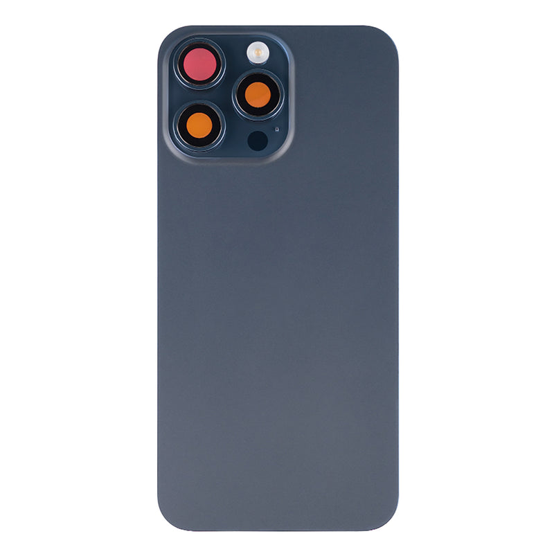 For Apple iPhone 15 Pro Max Back Glass With NFC, Enlarged Camera Frame Blue Titanium Compatible