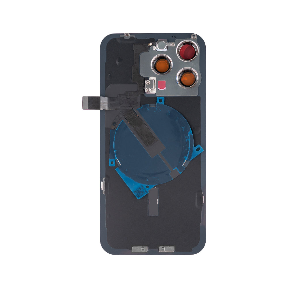 For Apple iPhone 15 Pro Max Back Glass With NFC, Enlarged Camera Frame Blue Titanium Compatible