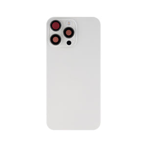 For Apple iPhone 15 Pro Max Back Glass With NFC, Enlarged Camera Frame White Titanium Compatible