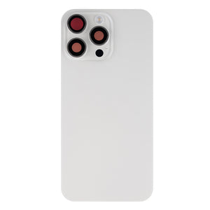 For Apple iPhone 15 Pro Max Back Glass With NFC, Enlarged Camera Frame White Titanium Compatible