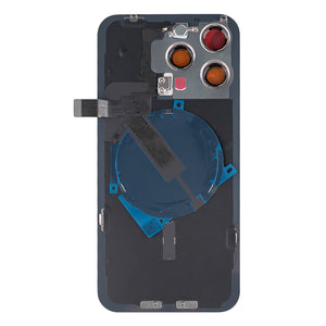 For Apple iPhone 15 Pro Max Back Glass With NFC, Enlarged Camera Frame White Titanium Compatible