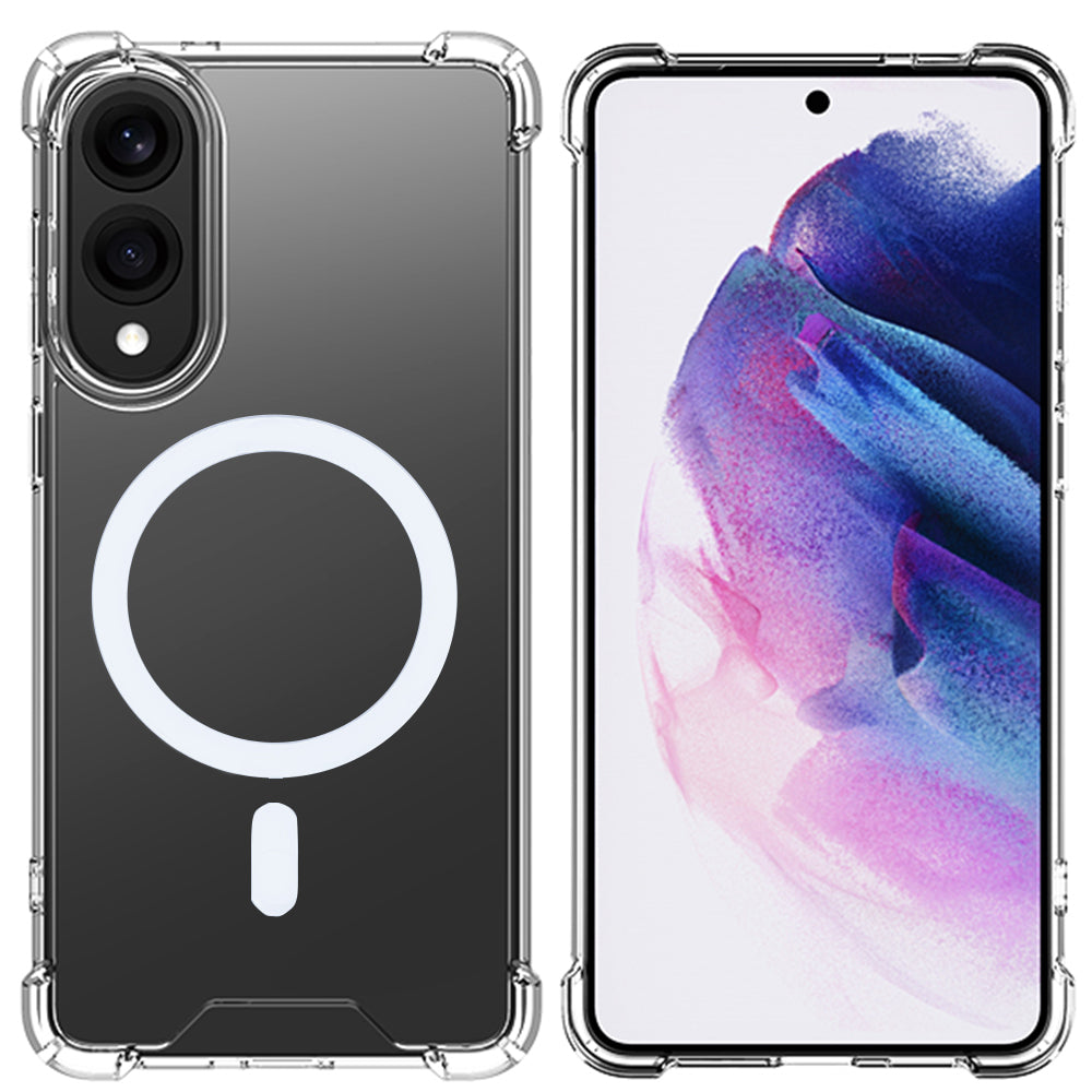 Rixus Anti-Burst Case With MagSafe For Samsung Galaxy S25 Edge Transparent