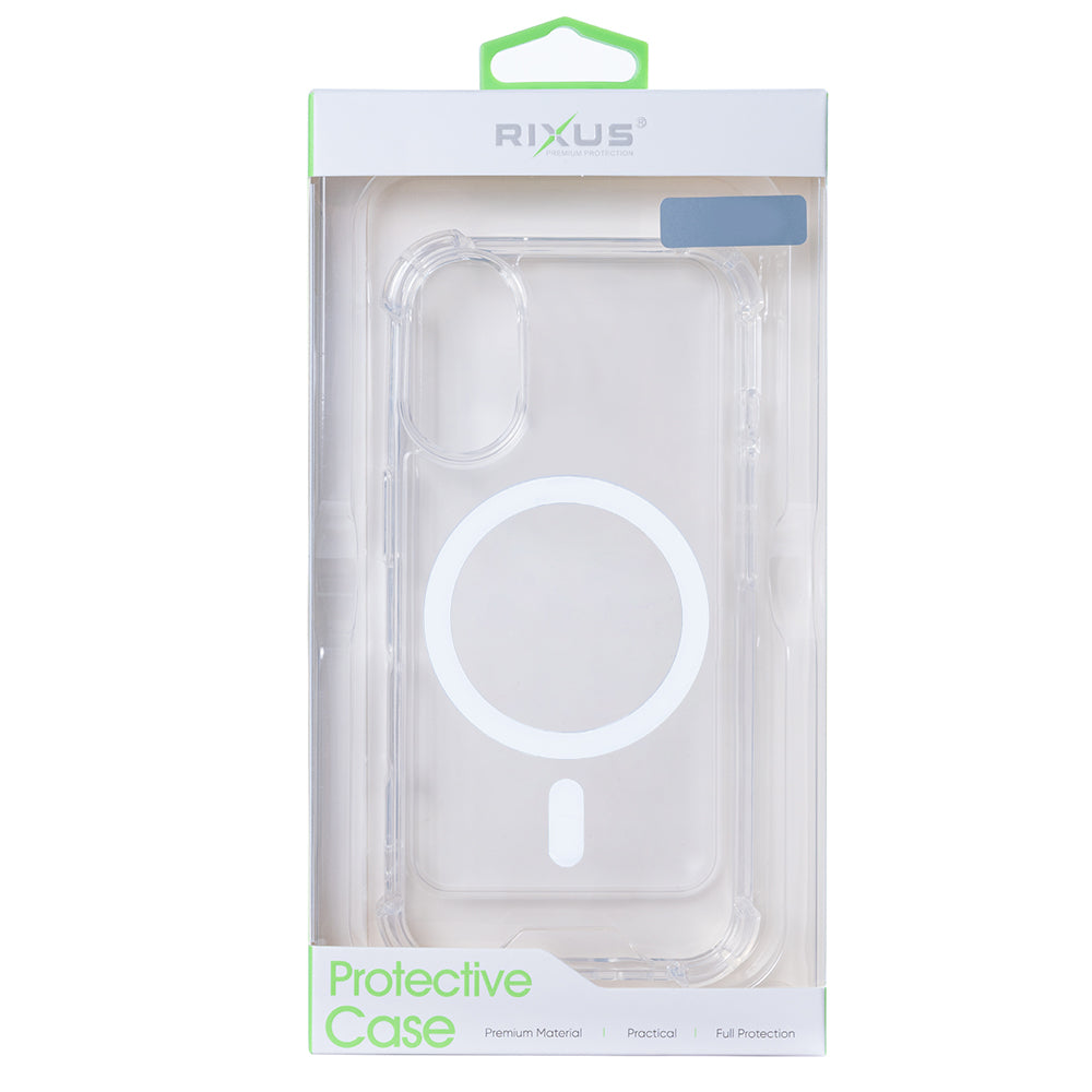 Rixus Anti-Burst Case With MagSafe For Samsung Galaxy S25 Edge Transparent