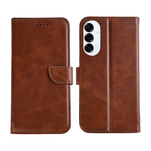 Rixus Bookcase For Samsung Galaxy S25 Edge Brown