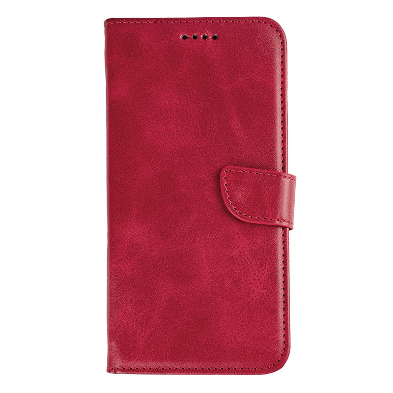 Rixus Bookcase For Samsung Galaxy S25 Edge Dark Red