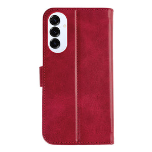 Rixus Bookcase For Samsung Galaxy S25 Edge Dark Red
