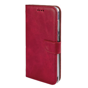 Rixus Bookcase For Samsung Galaxy S25 Edge Dark Red