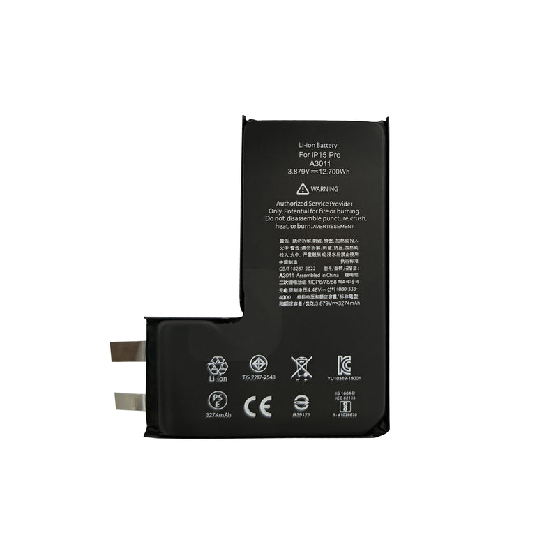 For Apple iPhone 15 Pro Battery (Spot Welding Required) No BMS/IC OEM