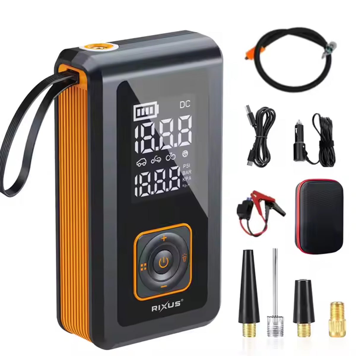 Rixus RXAP05 4 in 1 Air Pump With Jump Starter Black