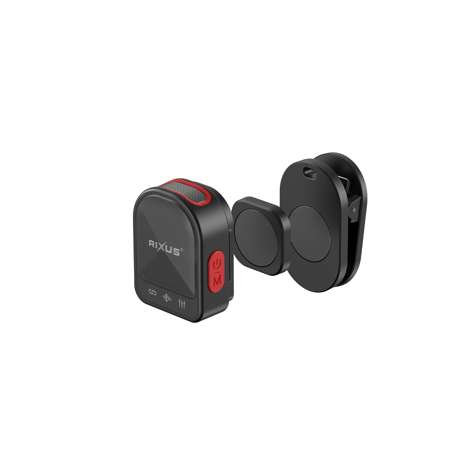 Rixus RXMIC03 Mini Wireless Microphone For Live Stream And Video Recording Black