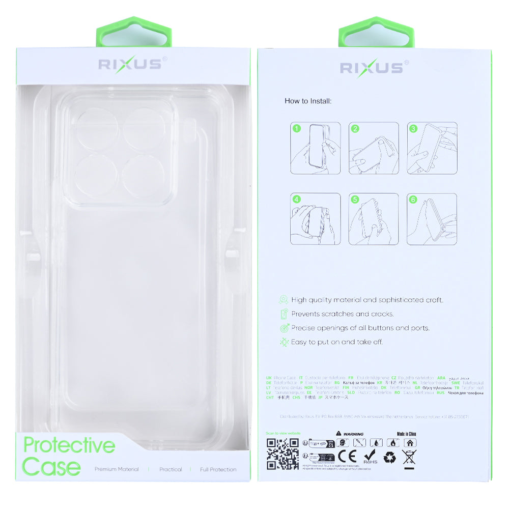 Rixus Anti-Burst Case For Xiaomi 15 Pro Transparent