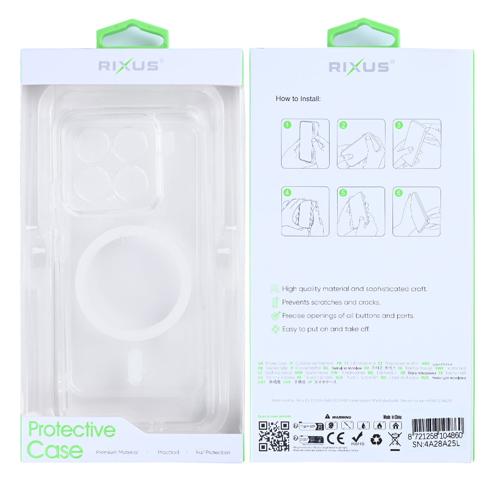 Rixus Anti-Burst Case With MagSafe For Xiaomi 15 Transparent