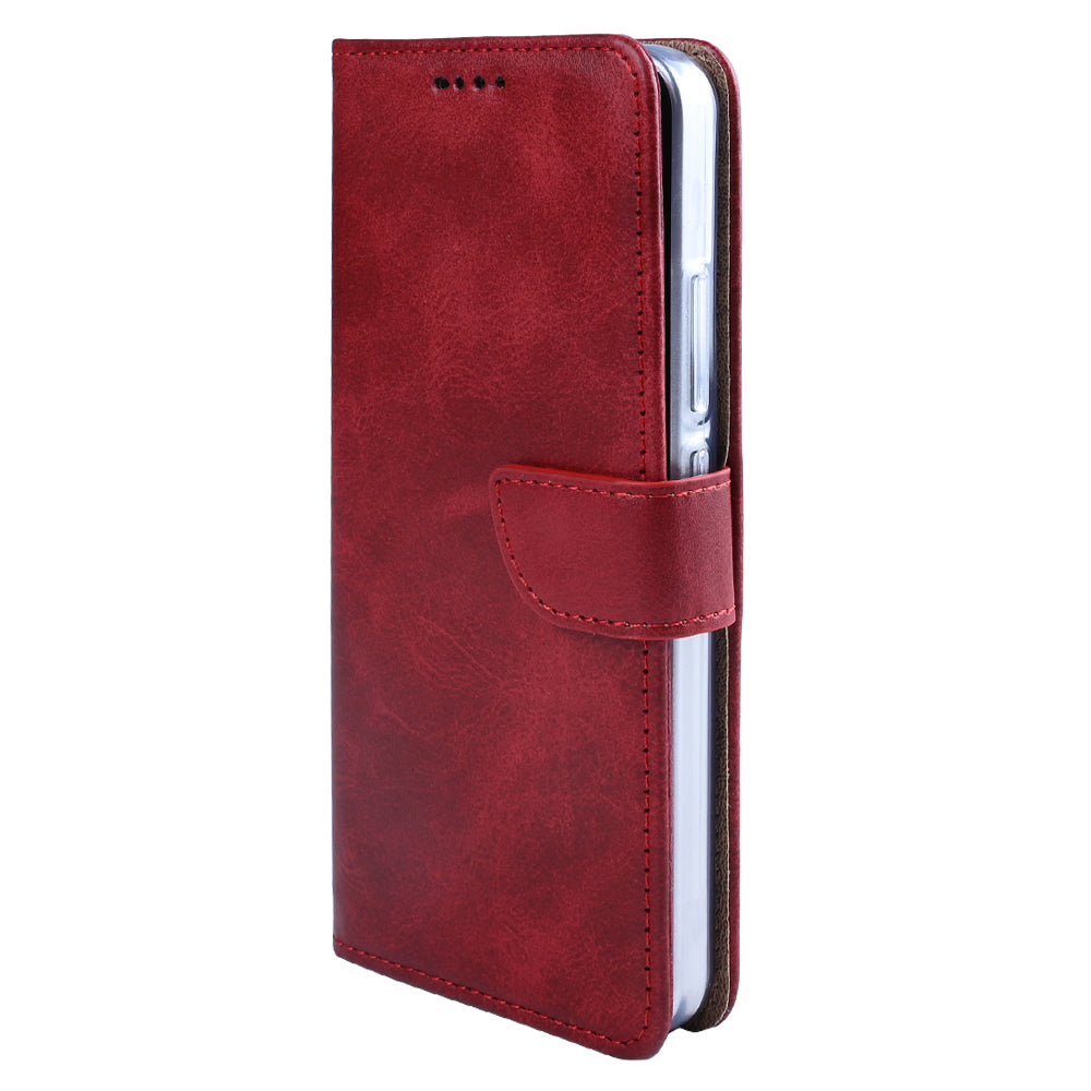 Rixus Bookcase For Xiaomi 15 Dark Red