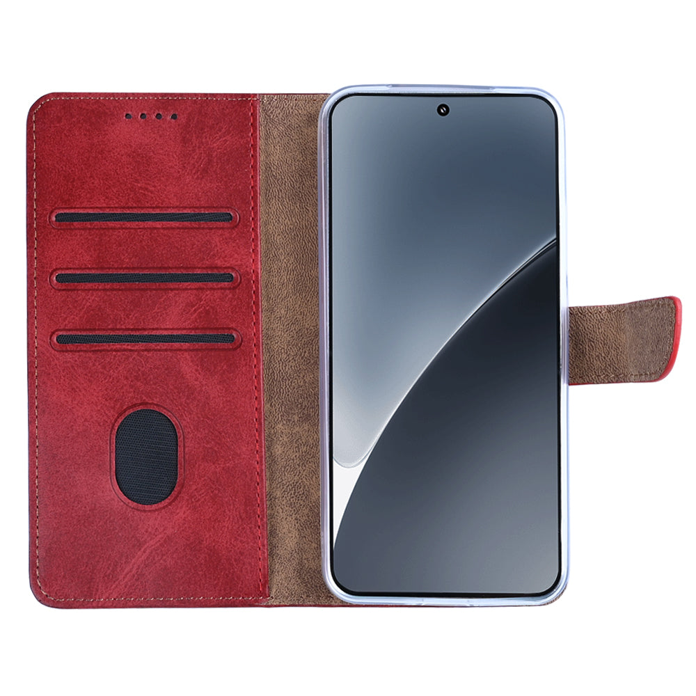 Rixus Bookcase For Xiaomi 15 Dark Red