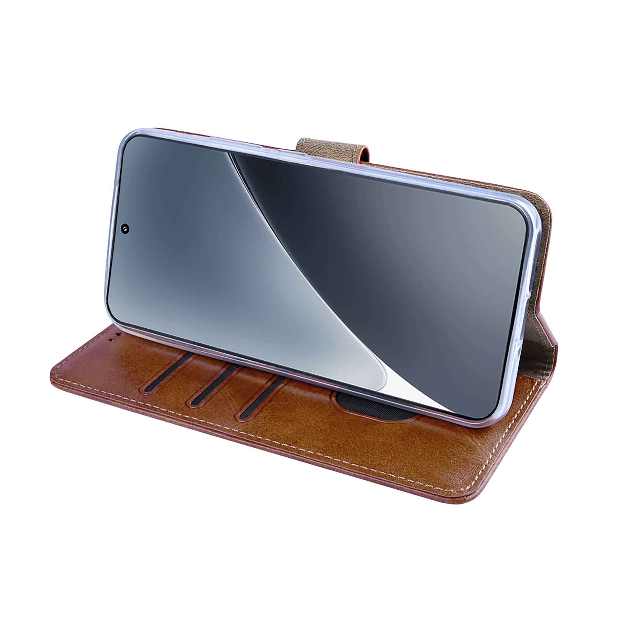 Rixus Bookcase For Xiaomi 15 Pro Brown