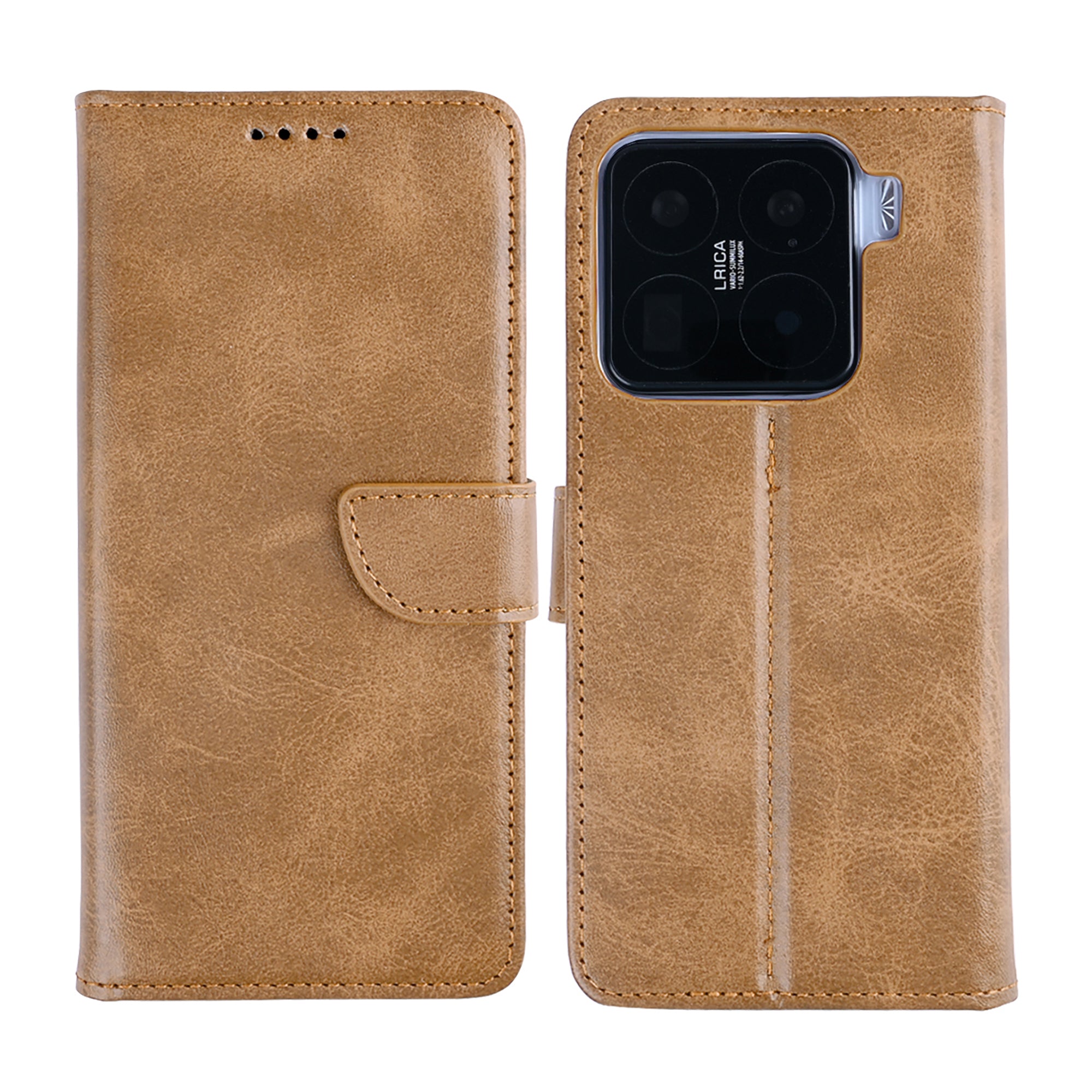 Rixus Bookcase For Xiaomi 15 Pro Light Brown