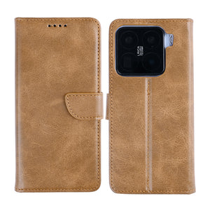 Rixus Bookcase For Xiaomi 15 Pro Light Brown