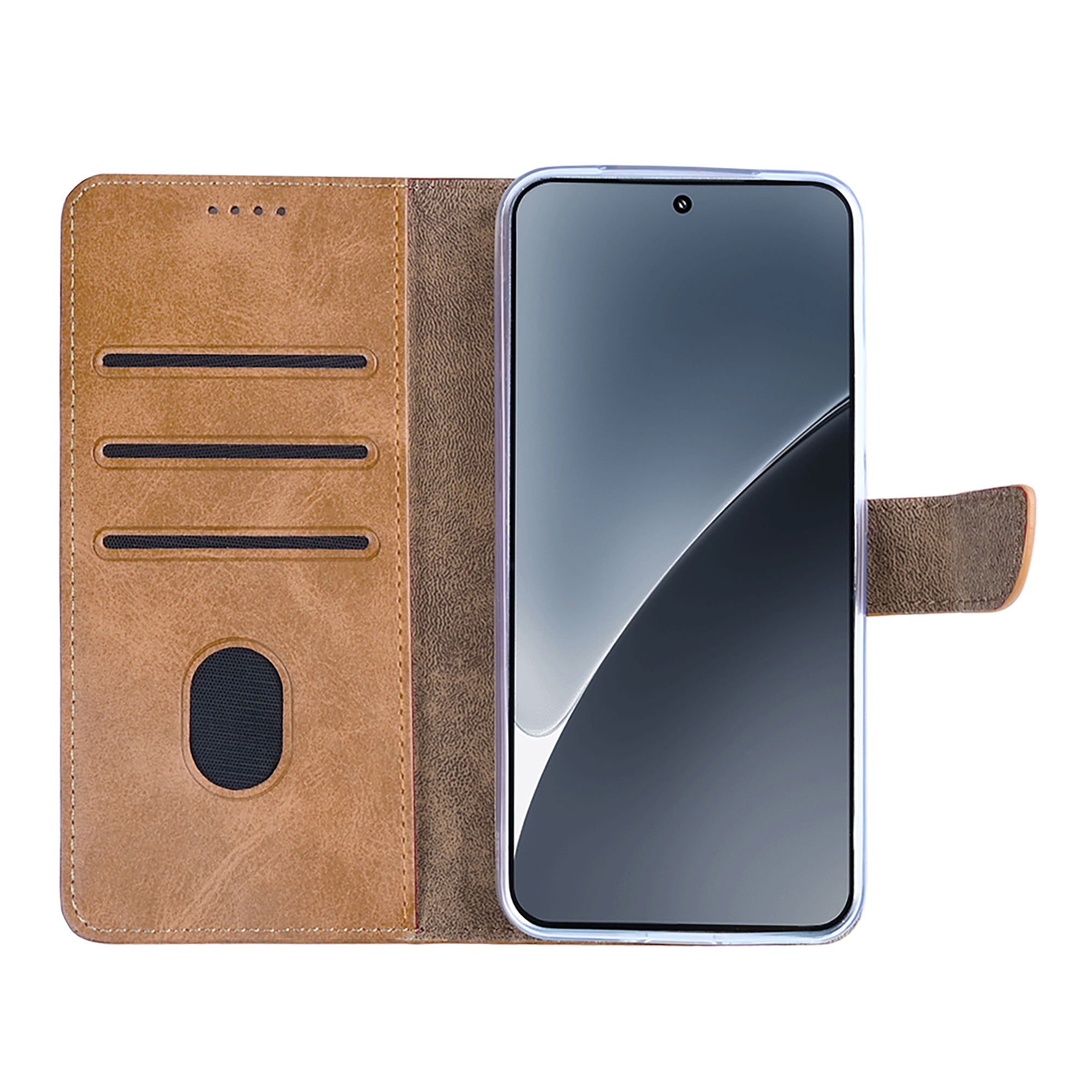 Rixus Bookcase For Xiaomi 15 Pro Light Brown