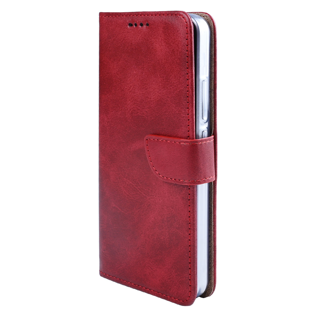 Rixus Bookcase For Xiaomi 15 Pro Dark Red