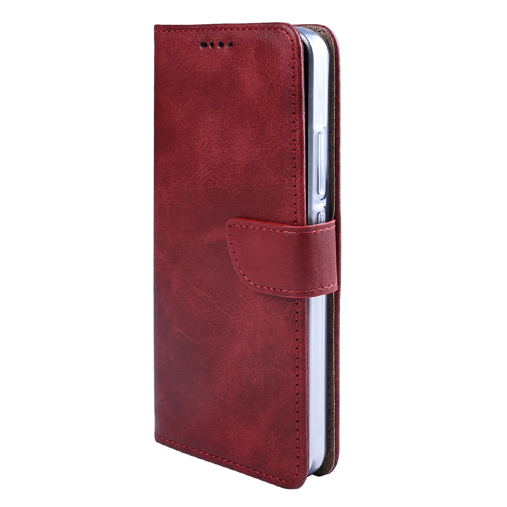 Rixus Bookcase For Xiaomi 15 Pro Dark Red