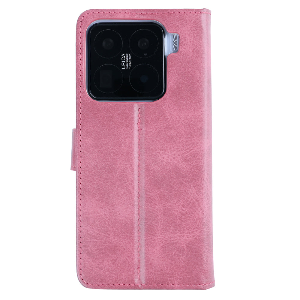 Rixus Bookcase For Xiaomi 15 Pro Pink