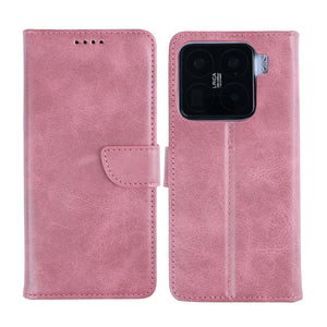 Rixus Bookcase For Xiaomi 15 Pro Pink