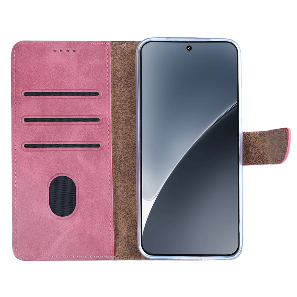 Rixus Bookcase For Xiaomi 15 Pro Pink