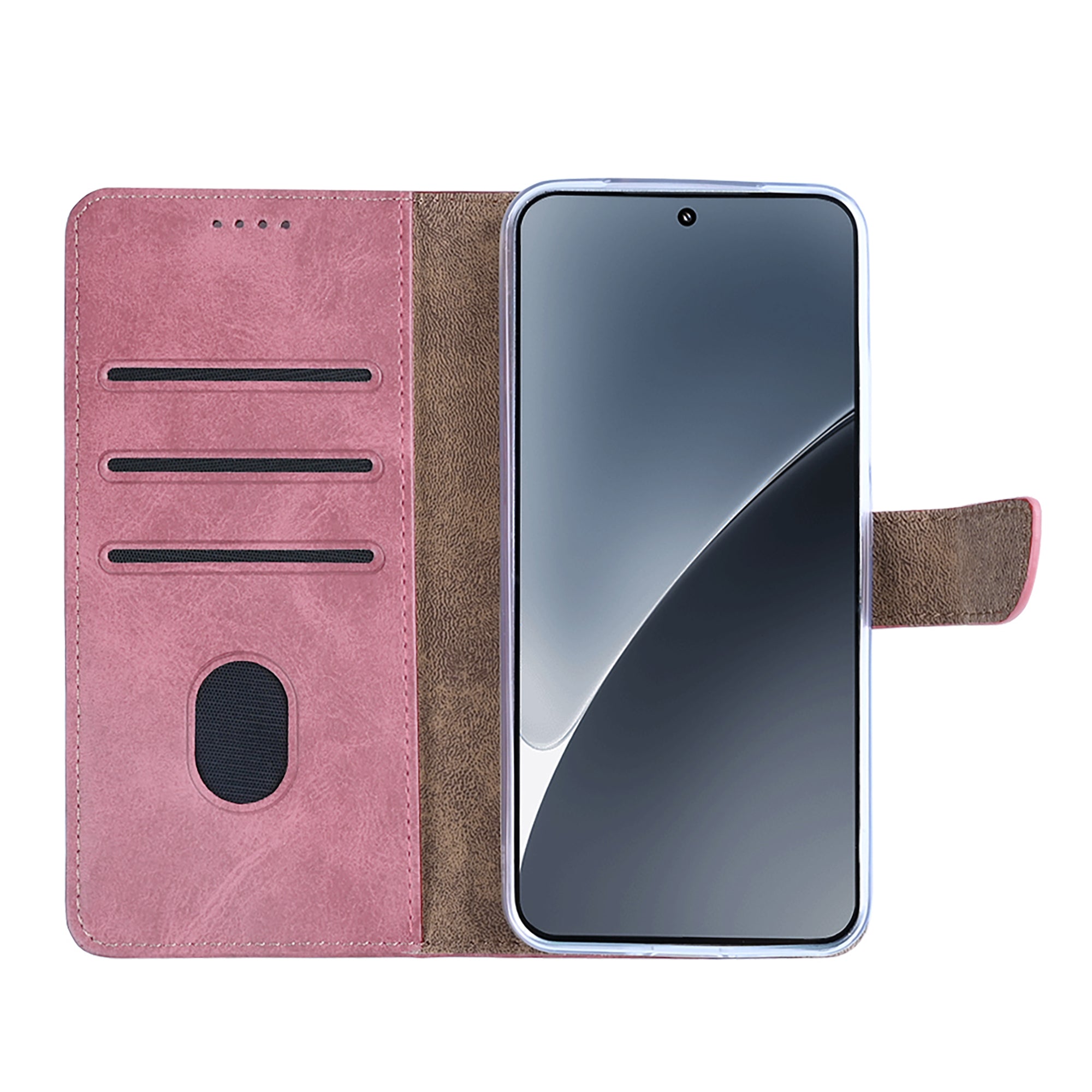 Rixus Bookcase For Xiaomi 15 Pro Pink
